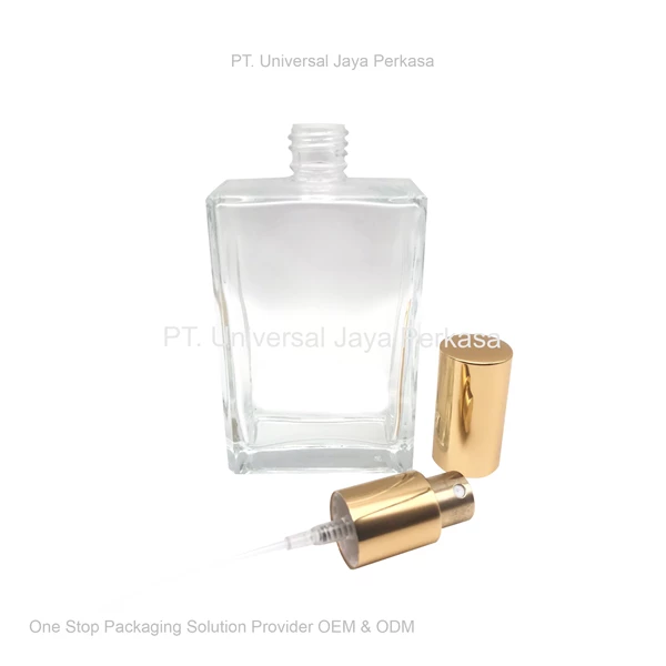 botol parfum bening dengan tutup warna emas botol kosmetik
