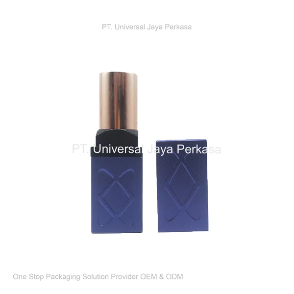packaging lipstick cantik berwarna biru botol kosmetik