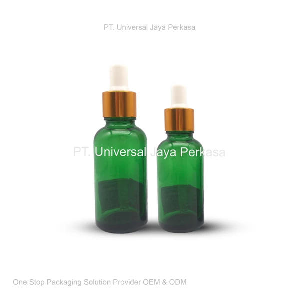 elegant green bottle serum cosmetic bottle
