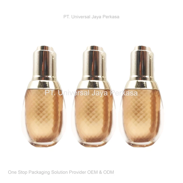 luxury serum bottle elegant gold color cosmetic bottle