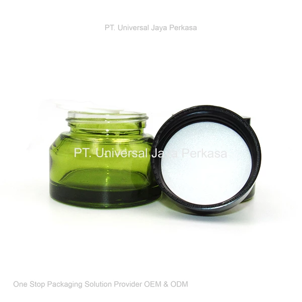 elegant green glass jar bottle cosmetic bottle