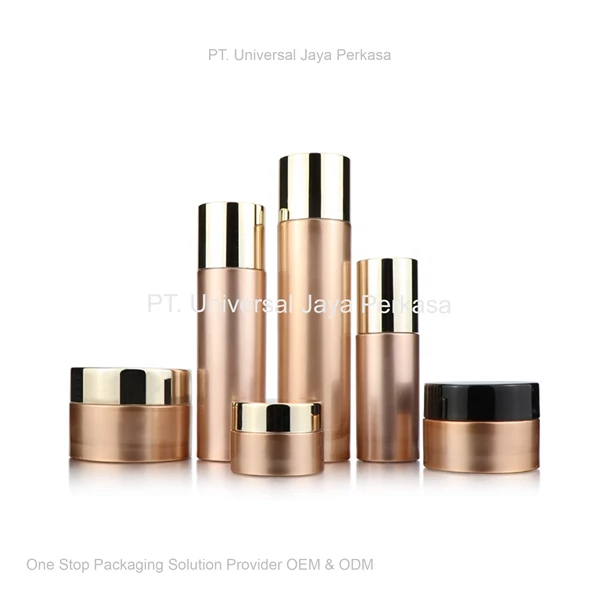 beautiful and attractive rose gold skincare set cosmetic bottle