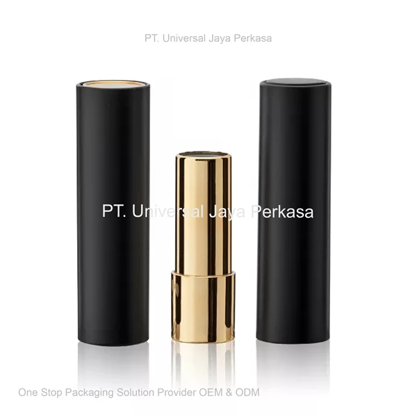 packaging lipstick hitam elegan botol kosmetik