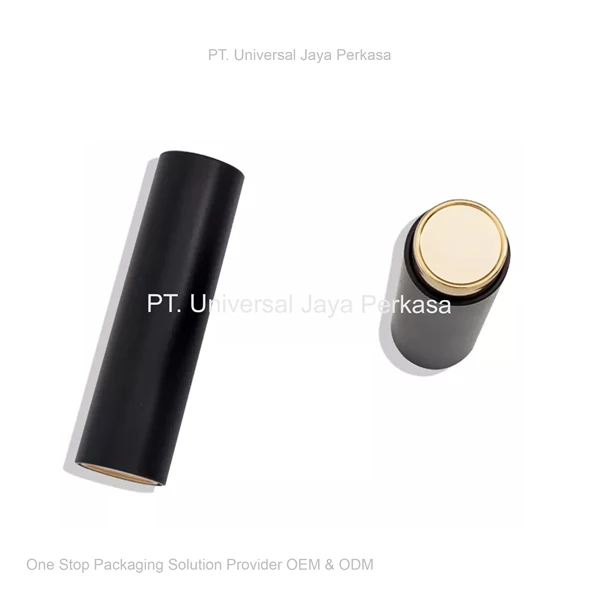 elegant black lipstick packaging cosmetic bottle