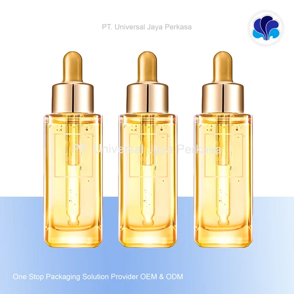 beautiful and elegant gold bottle serum cosmetic bottle