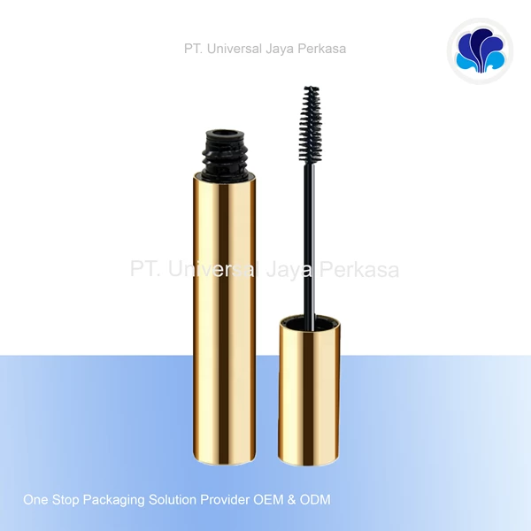 beautiful and elegant gold packaging mascara cosmetic bottle