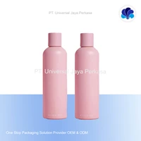 botol toner pink dengan desain cantik & elegant botol kosmetik