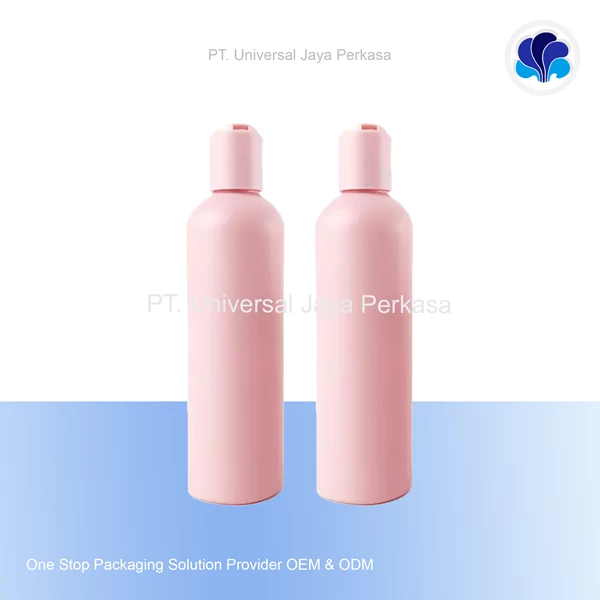 botol toner pink dengan desain cantik & elegant botol kosmetik