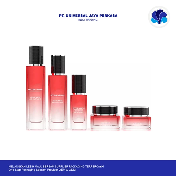 Beautiful and modern skincare set by Universal cosmetic bottles