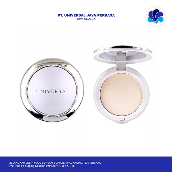Compact Powder Bedak Padat Makeup Wajah dengan Puff cantik dan menarik by Universal botol kosmetik