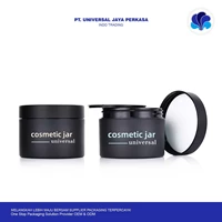 Custom Cosmetic Packaging Skincare Luxury Cosmetic Jars 200g Frosted Black Empty Pet Plastic Cream Container by Universal botol kosmetik