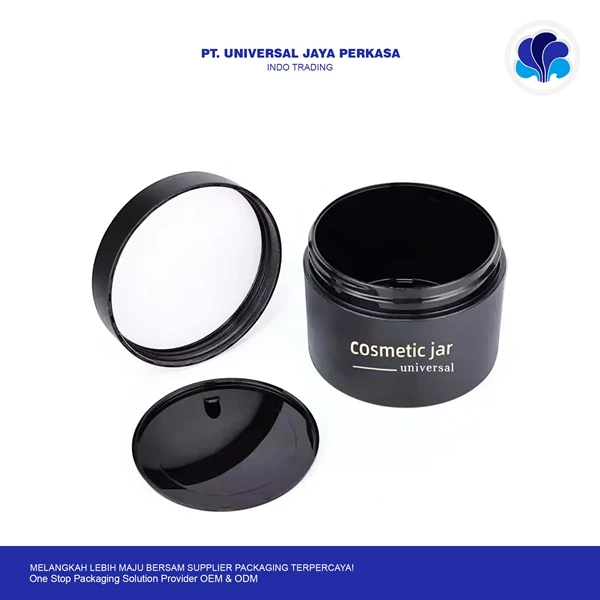 Custom Cosmetic Packaging Skincare Luxury Cosmetic Jars 200g Frosted Black Empty Pet Plastic Cream Container