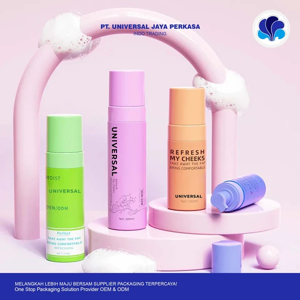 Foam Soap Dispenser Bottle Pump Facial Cleanser Mousse Packaging Luxury Skincare Bottle By Universal cosmetic bottles