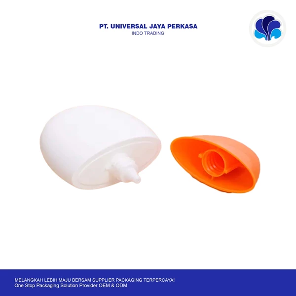 30ml popular cute egg shape oval orange empty plastic sunscreen cream lotion bottle package by Universal botol kosmetik