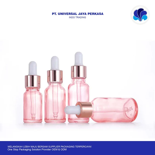 Pink Serum Bottle Glass Oil Serum Dropper Bottle for Essential Oil by Universal cosmetic bottle