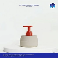 Botol Pump Dispenser Estetik Beige Aksen Merah Pump Bottle (Beige & Red)