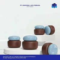 Jar Krim Kosmetik Cokelat Tutup Biru Pastel Jar (Brown & Blue)