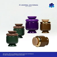 Jar Kosmetik Premium Aksen Kayu dan Emas 