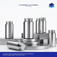 Botol Kapsul Suplemen Silver Metalik Kemasan Farmas