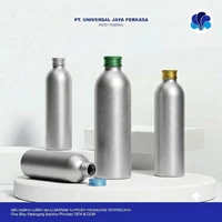 Brushed Silver Aluminum Cosmetic Bottle with Metallic Cap
