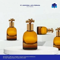 Amber Glass Perfume Bottle with Gold Knot Cap