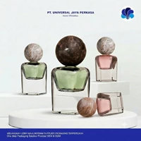 Architectural Glass Perfume Bottle with Marble Sphere Cap