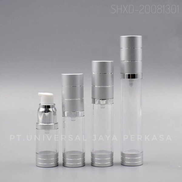 Luxury matte silver airless lotion pump bottle