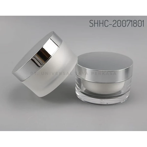Acrylic Round Chrome Silver Jar 
