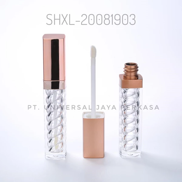 Unique custom bronze plastic square lip gloss tube