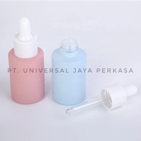 pastel color pink blue purple skin care serum bottle 