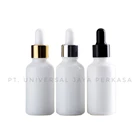 White Natural Ceramic Cosmetic Milky Serum Dropper Bottle with Silver Cap for Essential oil  3