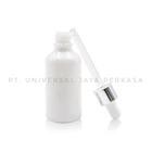White Natural Ceramic Cosmetic Milky Serum Dropper Bottle with Silver Cap for Essential oil  5