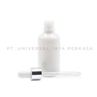 White Natural Ceramic Cosmetic Milky Serum Dropper Bottle with Silver Cap for Essential oil  4