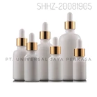 White Natural Ceramic Cosmetic Milky Serum Dropper Bottle with Silver Cap for Essential oil  1