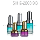 Silver push button pump dropper 30ml coating botol kaca penetes kosmetik untuk minyak esensial 1