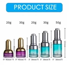 Silver push button pump dropper 30ml coating cosmetic dropper glass bottle for essential oil  2