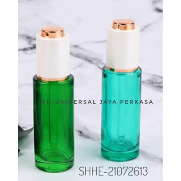 30ml cylinder cosmetic clear glass serum dropper bottle