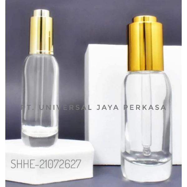 Push button flat shoulder essential oil bottle customize transparan cosmetic glass dropper bottle